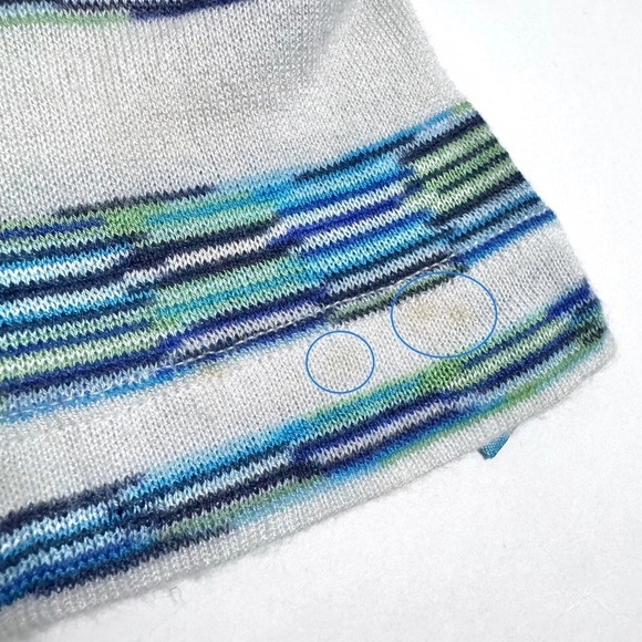 Stacia Striped Bamboo Tencel Top Blue White Size XSMALL 3/4 Sleeves - Picture 7 of 9